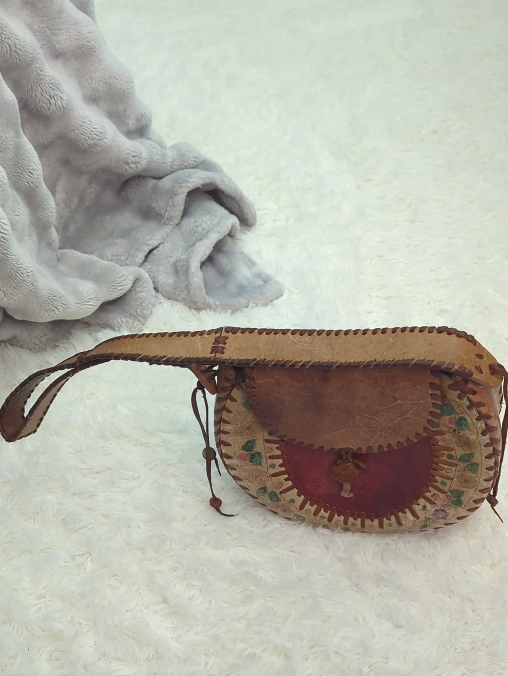 Handcrafted Brown Leather Boho Crossbody Bag
